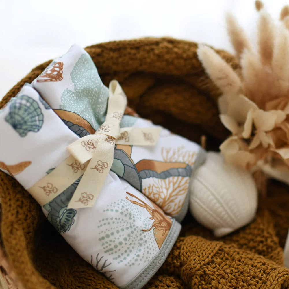 Luna's Treasures Bath Towels & Washcloths Premium Bamboo Wash Cloth Set (2PK): Nautilus