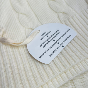 Natures Gift For Baby Blanket Merino Cable Baby Blanket : Winter White