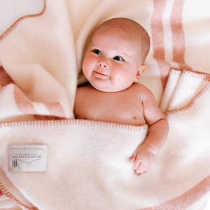 
            
                Load image into Gallery viewer, Ruanui Station Blanket Lambs Wool Baby Cot Blankets : Piki Pink
            
        