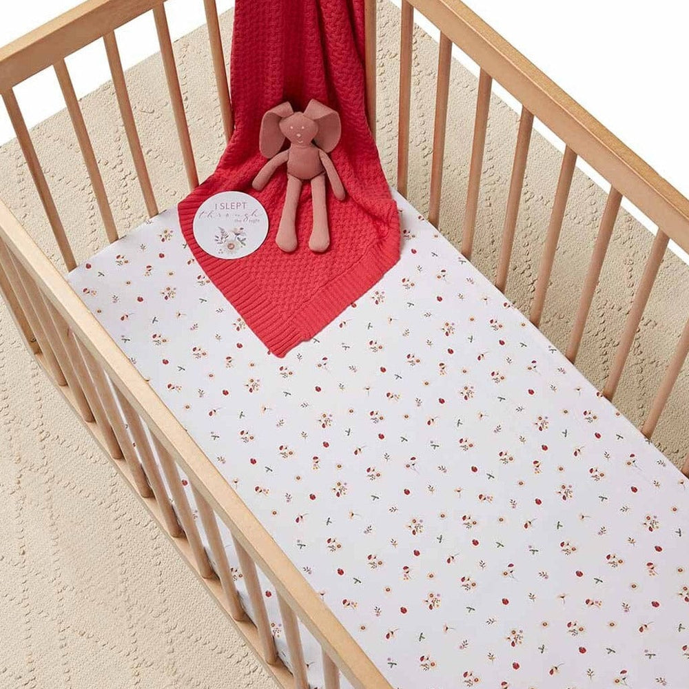 Snuggle Hunny Kids Linens & Bedding Fitted Cot Sheet : Ladybug