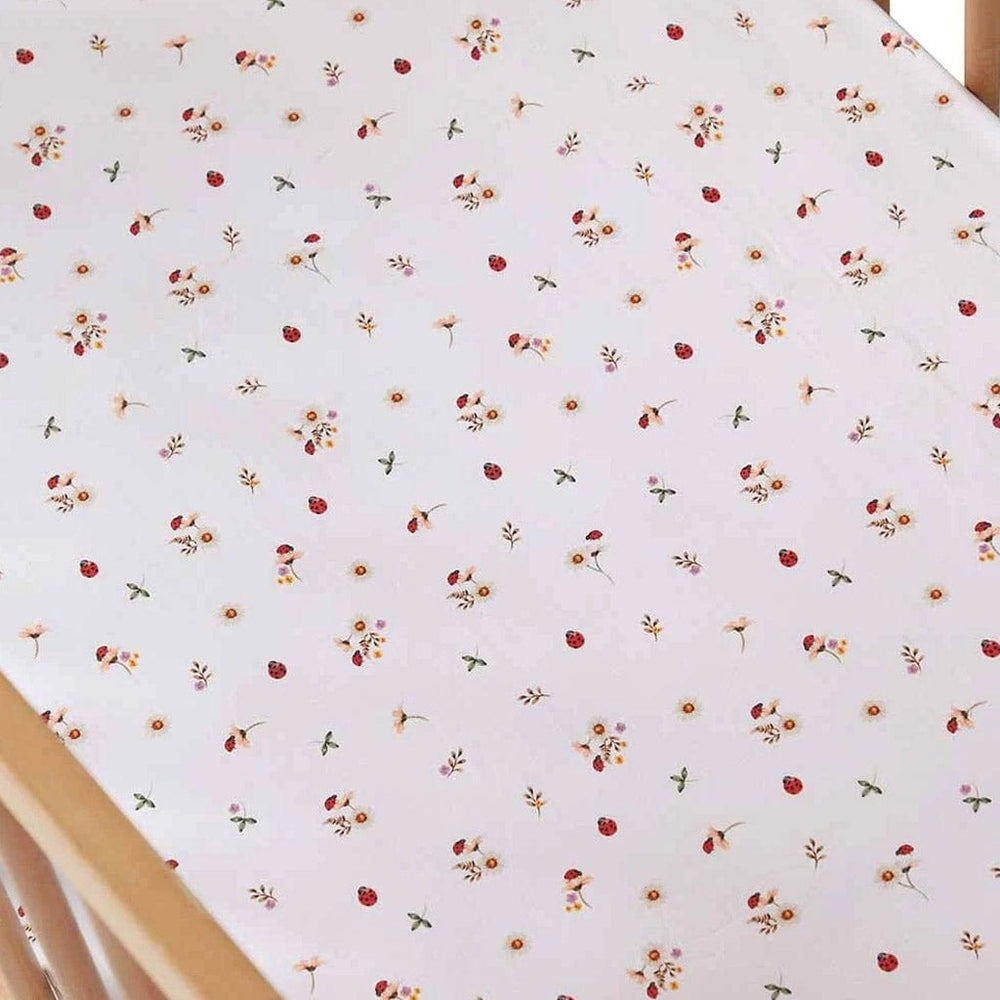 Snuggle Hunny Kids Linens & Bedding Fitted Cot Sheet : Ladybug