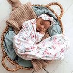 Snuggle Hunny Kids Swaddling & Receiving Blankets Jersey Wrap & Topknot Set : Camille