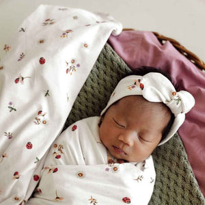 
            
                Load image into Gallery viewer, Snuggle Hunny Kids Swaddling &amp;amp; Receiving Blankets Jersey Wrap &amp;amp; Topknot Set : Ladybug
            
        