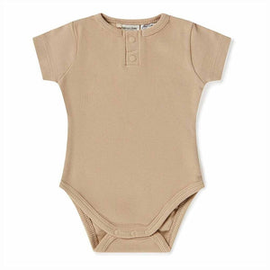 Snuggle Hunny Kids Clothing Organic Cotton Short Sleeve Bodysuit : Pebble