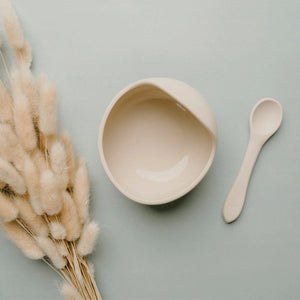 Ash & Co Nursing & Feeding Silicone Scoop Bowl & Spoon : Sand