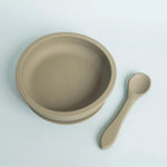 Ash & Co Nursing & Feeding Silicone Suction Bowl & Spoon : Olive