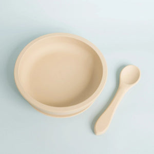 
            
                Load image into Gallery viewer, Ash &amp;amp; Co Nursing &amp;amp; Feeding Silicone Suction Bowl &amp;amp; Spoon : Sand
            
        