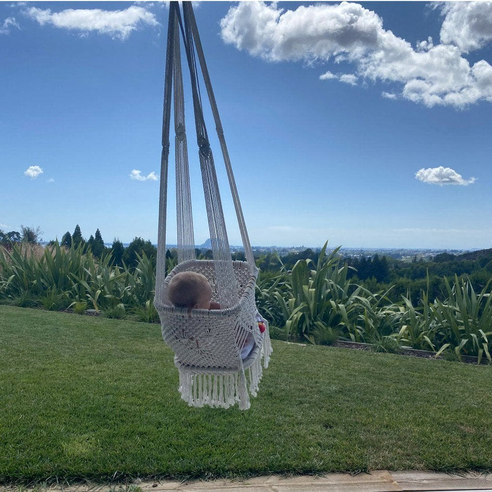 
            
                Load image into Gallery viewer, Crochet Hanging Baby/Toddler Swing (Out of Stock, due June) Swings Ecosprout 
            
        