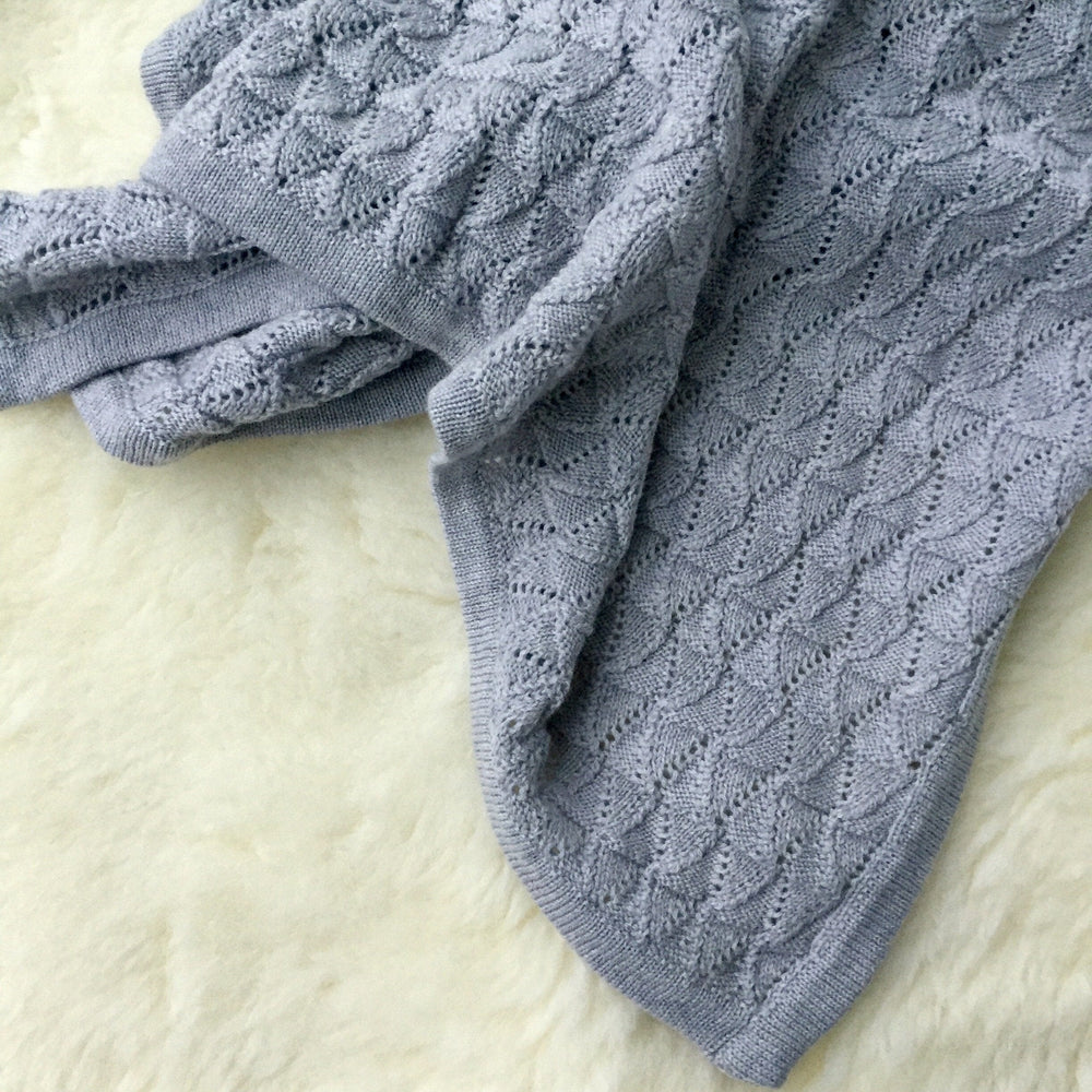 
            
                Load image into Gallery viewer, Ecosprout Merino Vintage Baby Blanket - Marl Grey - Ecosprout - New Zealand
            
        