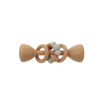 Montessori Toy - Wooden Rattle with 2 Wood Rings : Grey Toys Ecosprout 