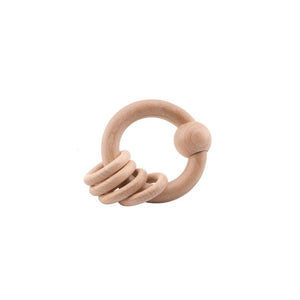 Montessori Toy - Wooden Ring Rattle Teether Toys Ecosprout 