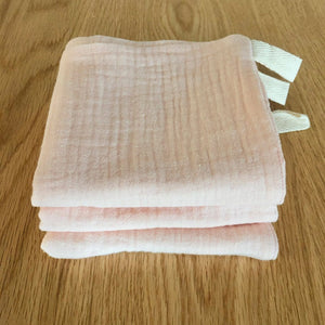 Muslin Cloths 3 pk : Baby Pink Baby Care Ecosprout 