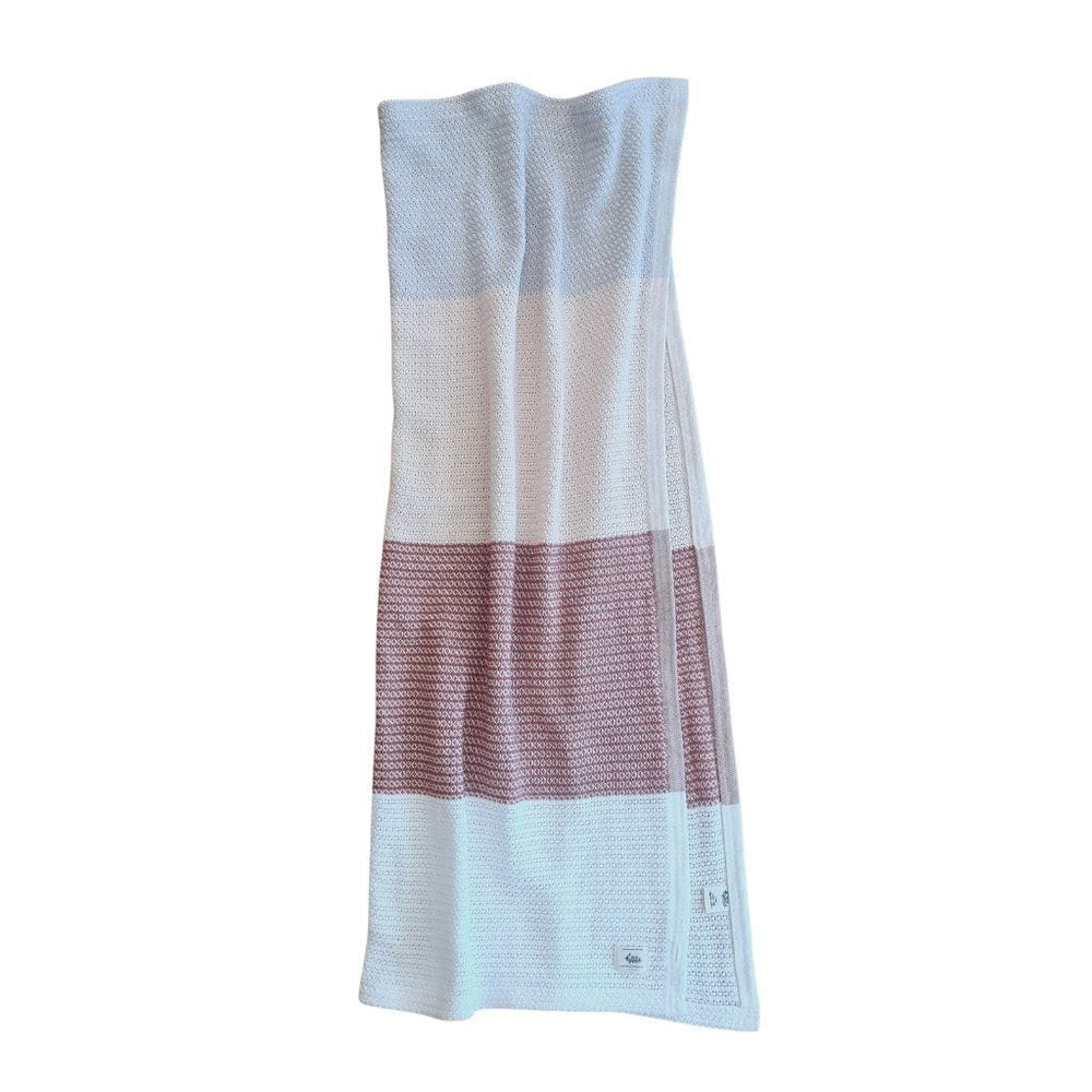 Organic Cotton Cellular Bassinet Blanket : Blush Stripe Blanket Ecosprout 