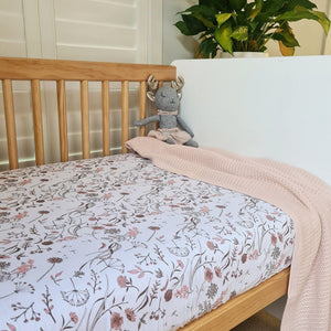Organic Cotton Cellular Cot Blanket : Blush Blanket Ecosprout 