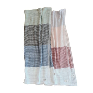 
            
                Load image into Gallery viewer, Organic Cotton Cellular Cot Blanket : Blush Stripe Blanket Ecosprout 
            
        
