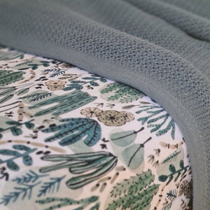 
            
                Load image into Gallery viewer, Ecosprout Organic Cotton Cellular Cot Blanket : Slate
            
        