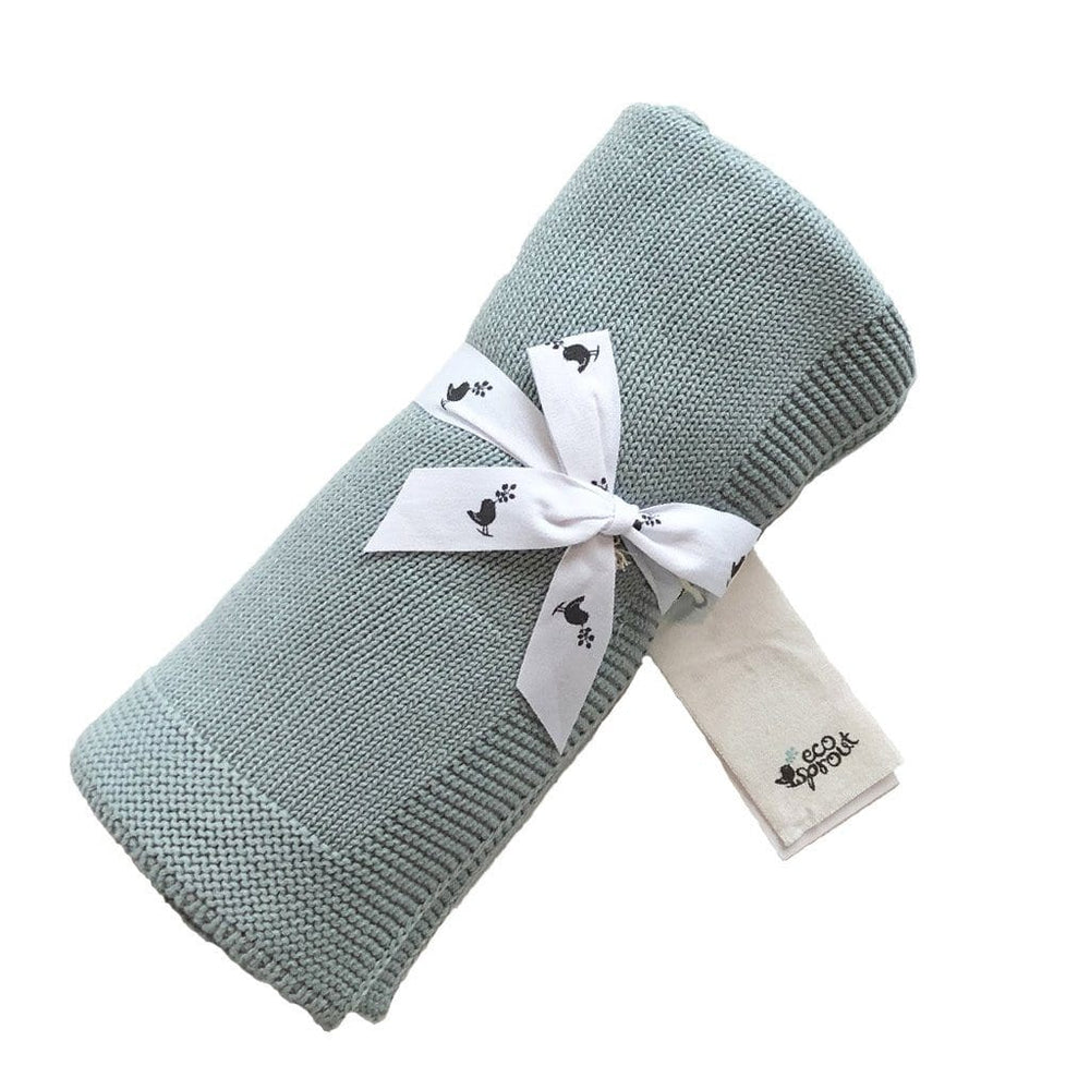 Organic Cotton Sweet Dreams Cot Blanket : Sky Gray Blanket Ecosprout 