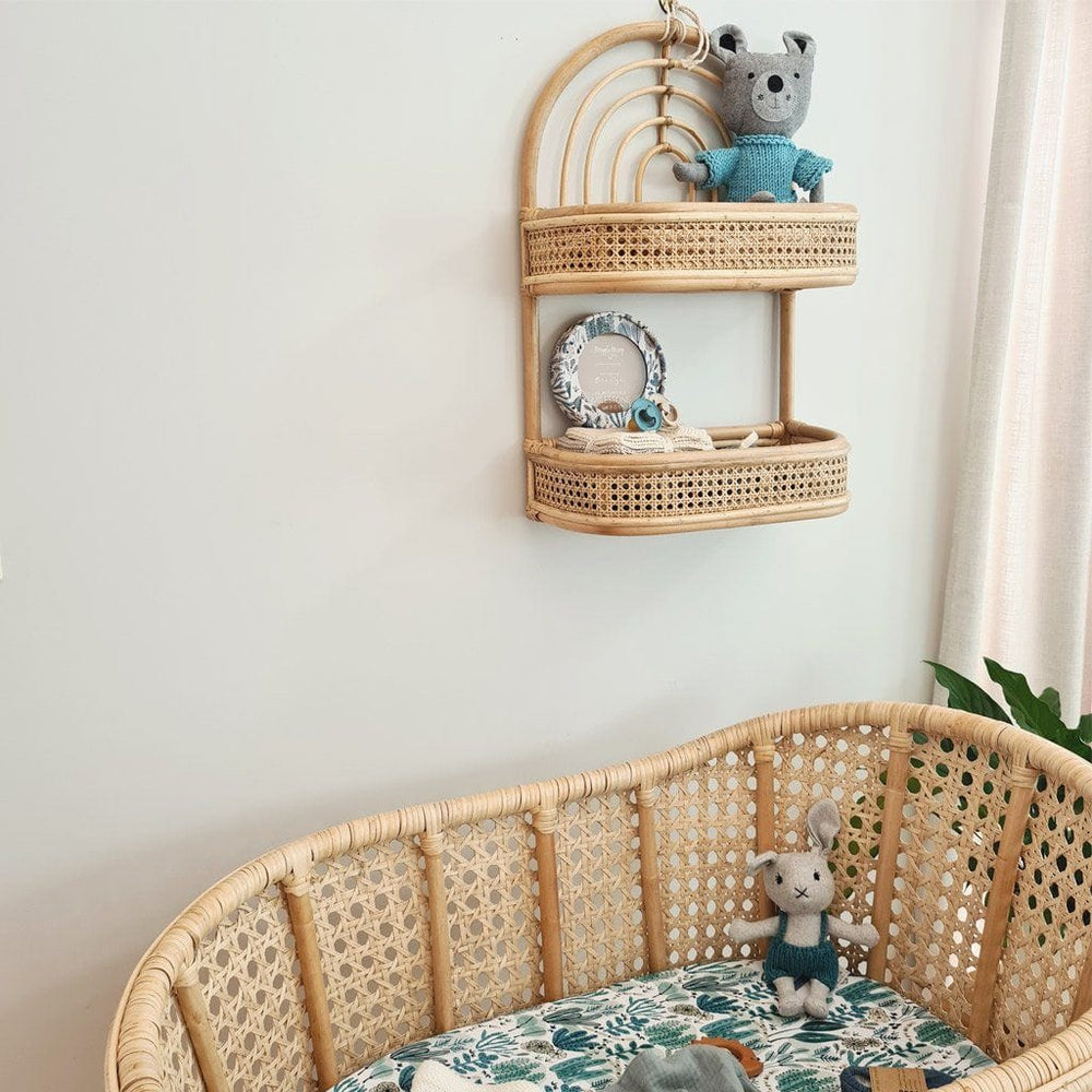 
            
                Load image into Gallery viewer, Rattan Double Shelf : Rainbow Wallhangings Ecosprout 
            
        