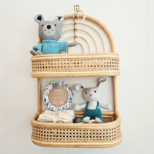 
            
                Load image into Gallery viewer, Rattan Double Shelf : Rainbow Wallhangings Ecosprout 
            
        