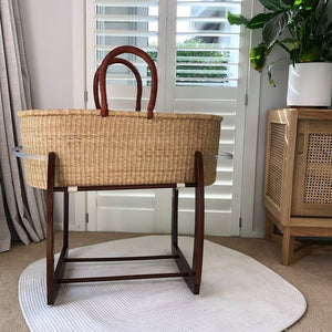 African Moses Basket Rocking Stand : Chocolate Nursery Ecosprout 