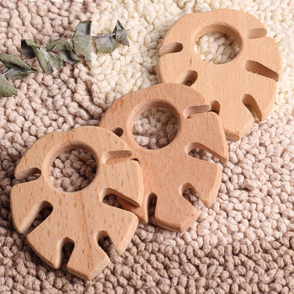 Wooden Teether : Monstera Leaf Teether Ecosprout 