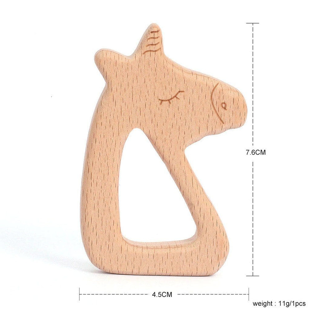 Wooden Animal Teether : Unicorn Teether Ecosprout 