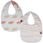 Goo Organic Cotton Baby Bib 2 Pack - Oh Deer and Pencil Lines Pink - Ecosprout - New Zealand