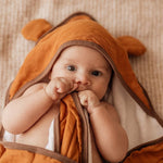 Bamboo Hooded Bath Towel Set : Desert Bronze Baby Towel Luna's Treasures 