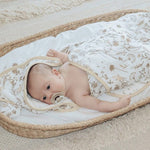 Bamboo Hooded Bath Towel Set : Wild Meadow Neutral Baby Towel Luna's Treasures 