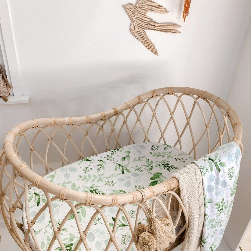 
            
                Load image into Gallery viewer, Bamboo Jersey Fitted Bassinet Sheet : Evergreen Sheet Luna&amp;#39;s Treasures 
            
        