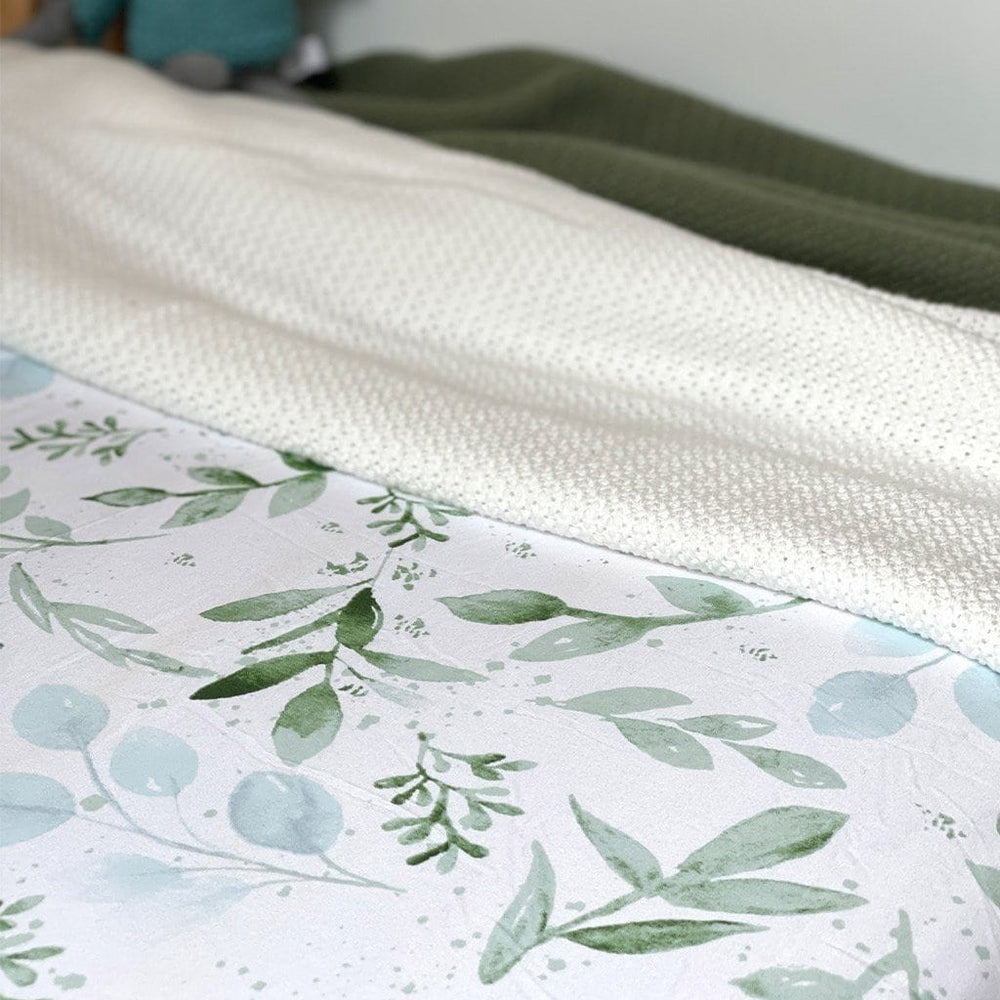 
            
                Load image into Gallery viewer, Bamboo Jersey Fitted Cot Sheet : Evergreen Sheet Luna&amp;#39;s Treasures 
            
        
