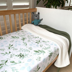 
            
                Load image into Gallery viewer, Bamboo Jersey Fitted Cot Sheet : Evergreen Sheet Luna&amp;#39;s Treasures 
            
        