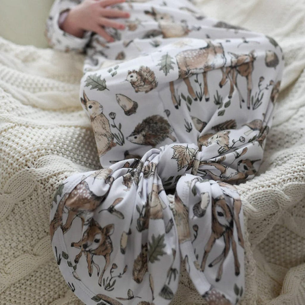 Luna's Treasures Sleepwear Knotted Hem Newborn Gown : Forest