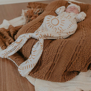
            
                Load image into Gallery viewer, Lunas Treasures Knotted Hem Newborn Gown : Soleil
            
        