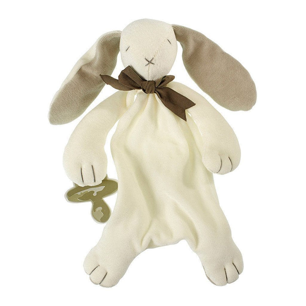 MaudnLil Organic Cotton Baby Comforter - Ears the Bunny Grey and White - Unboxed view