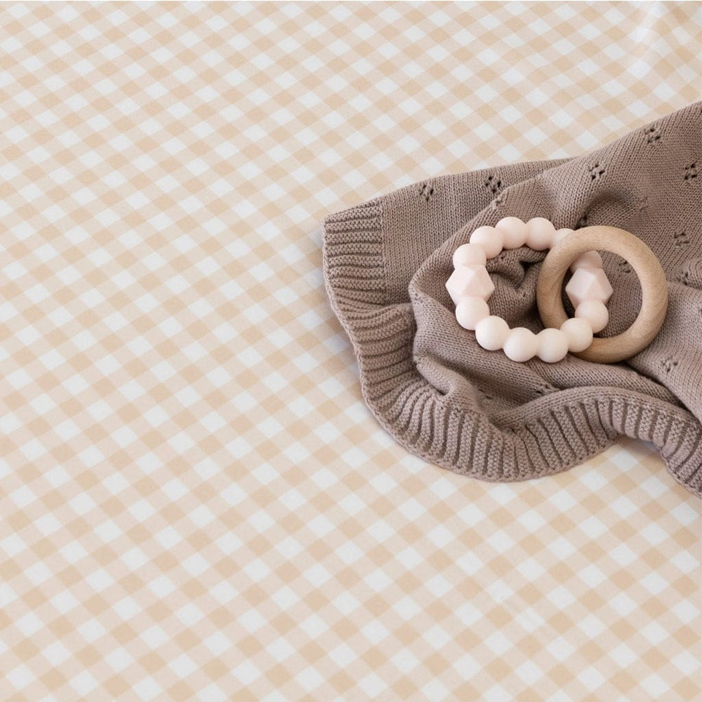 
            
                Load image into Gallery viewer, Mulberry Threads Sheet Organic Bamboo Fitted Bassinet Sheet : Oat Gingham
            
        
