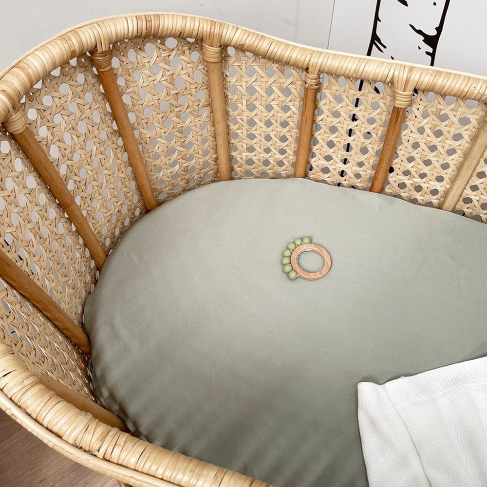 Mulberry Threads Sheet Organic Bamboo Fitted Bassinet Sheet : Sage