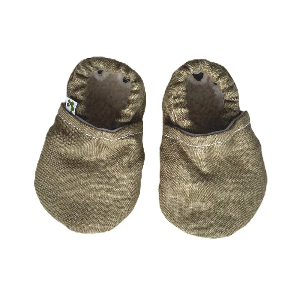 
            
                Load image into Gallery viewer, Pretty Kiwi Baby Accessory Baby Booties : Linen Olive
            
        