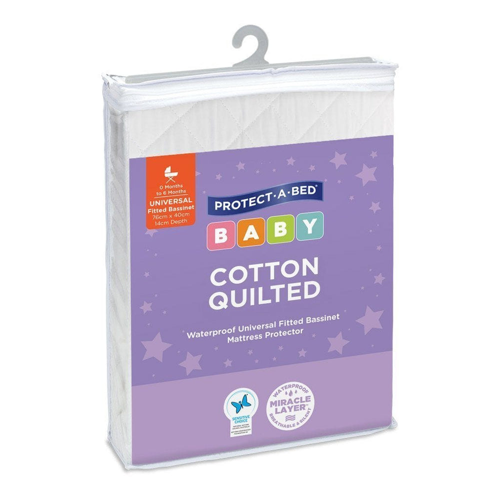 Cotton Quilted Fitted : Moses Baskets Mattress Protector Protect-A-Bed® 