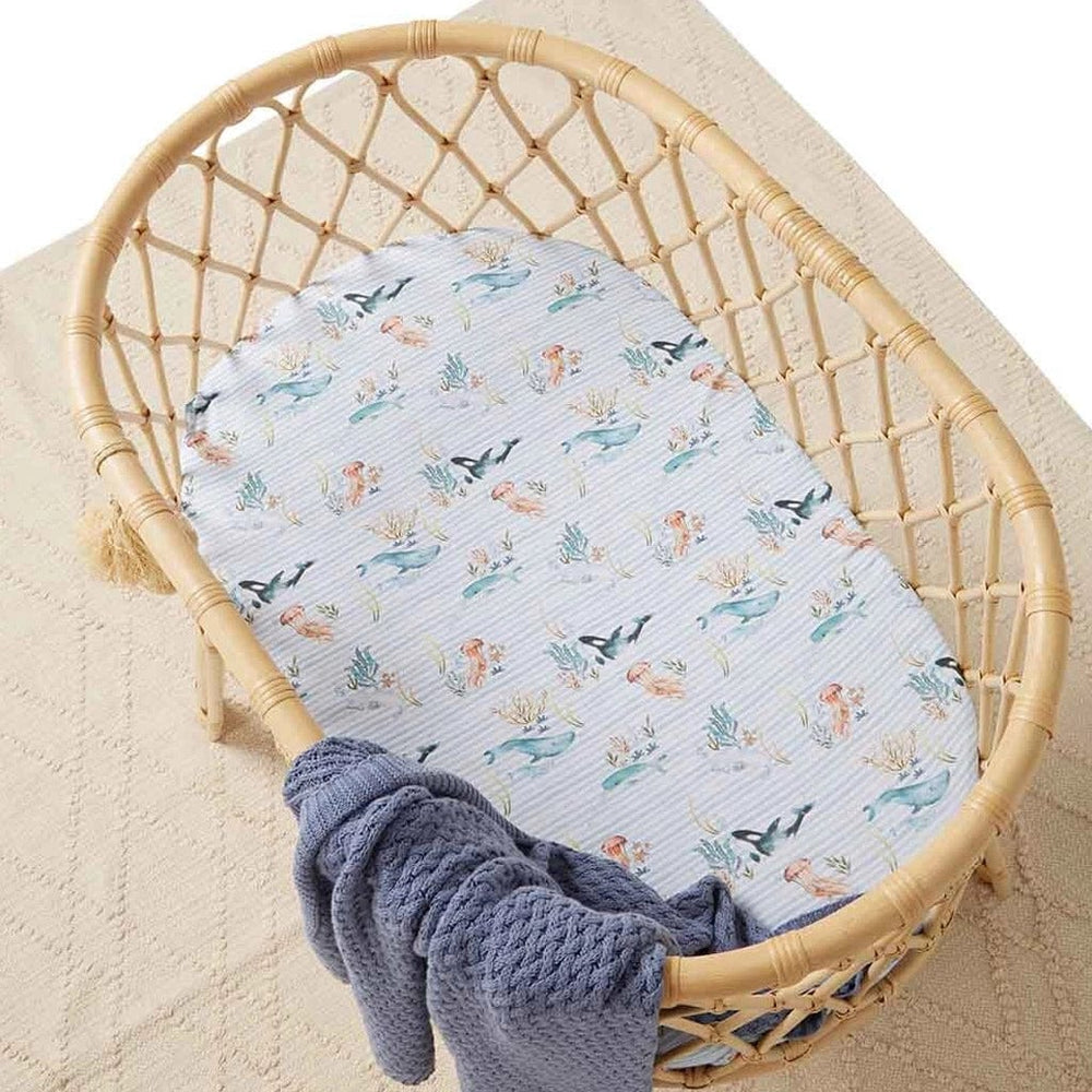 
            
                Load image into Gallery viewer, Snuggle Hunny Kids Sheet Bassinet/Change Sheet : Whale
            
        