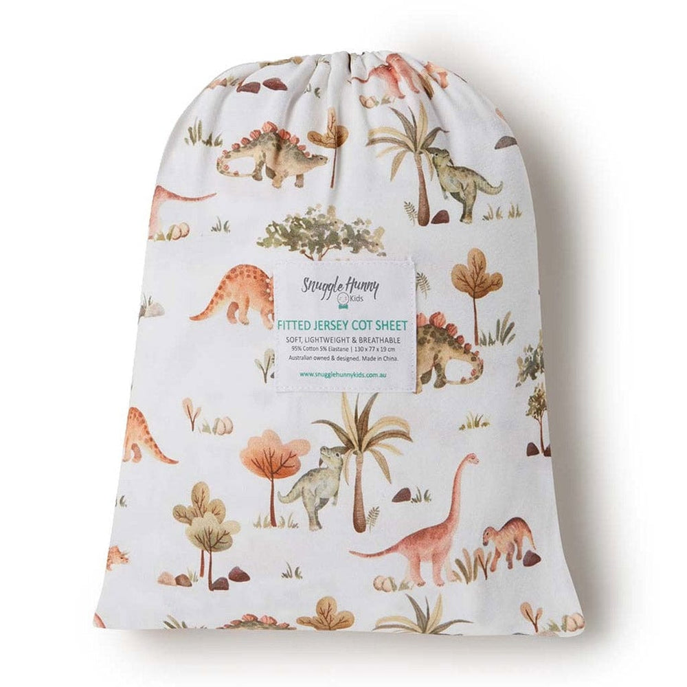 Snuggle Hunny Kids Fitted Cot Sheet : Dino
