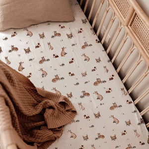 Fitted Cot Sheet : Fox Sheet Snuggle Hunny Kids 