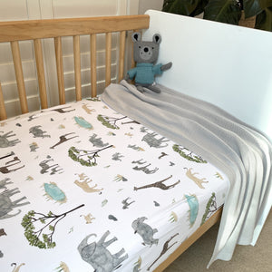
            
                Load image into Gallery viewer, Fitted Cot Sheet : Safari Sheet Snuggle Hunny Kids 
            
        