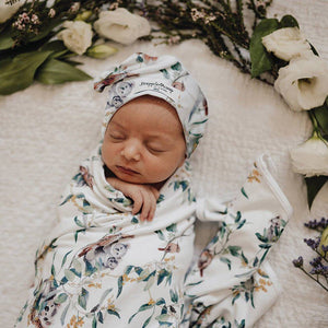 
            
                Load image into Gallery viewer, Jersey Wrap &amp;amp; Beanie Set : Eucalypt Wraps Snuggle Hunny Kids 
            
        