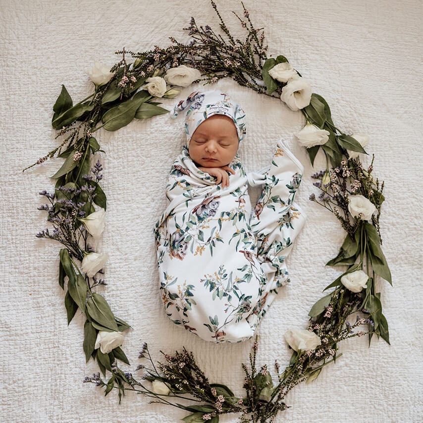 
            
                Load image into Gallery viewer, Snuggle Hunny Kids Wraps Jersey Wrap &amp;amp; Beanie Set : Eucalypt
            
        