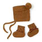 Snuggle Hunny Kids Baby Accessory Merino Bonnet and Booties Set : Bronze