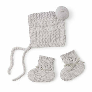 
            
                Load image into Gallery viewer, Snuggle Hunny Kids Baby Accessory Merino Bonnet and Booties Set : Grey
            
        