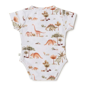
            
                Load image into Gallery viewer, Snuggle Hunny Kids Clothing Organic Cotton Short Sleeve Bodysuit : Dino
            
        