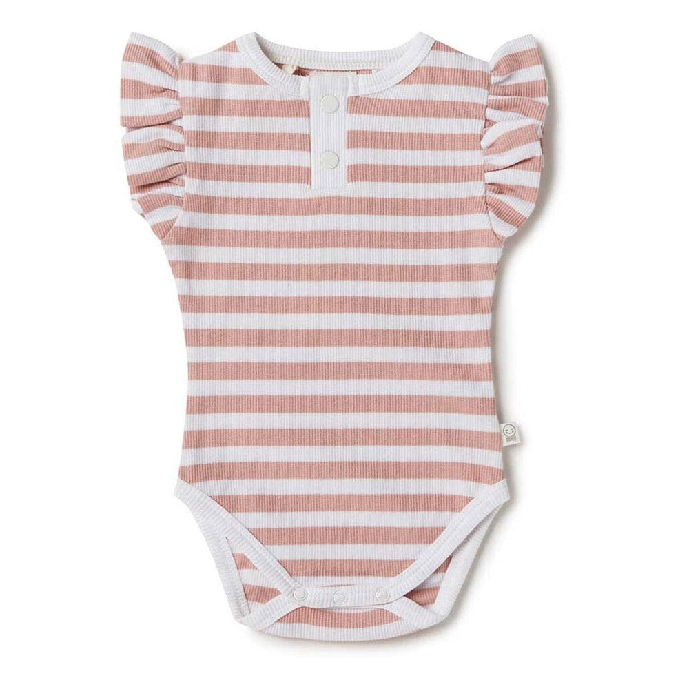 
            
                Load image into Gallery viewer, Snuggle Hunny Kids Clothing Organic Cotton Short Sleeve Bodysuit : Rose Stripe
            
        