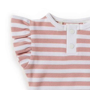 
            
                Load image into Gallery viewer, Snuggle Hunny Kids Clothing Organic Cotton Short Sleeve Bodysuit : Rose Stripe
            
        